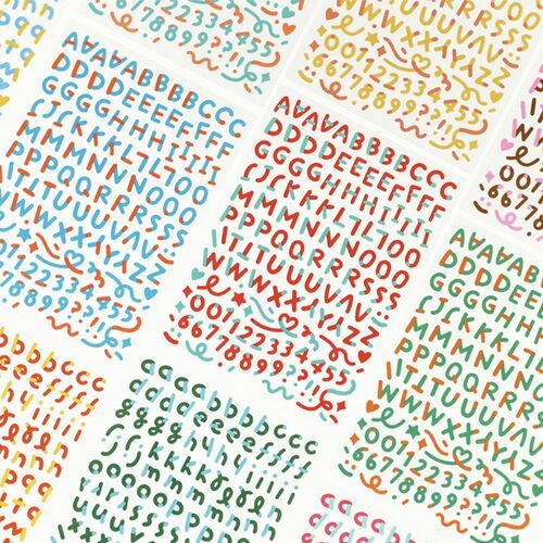 Color Combo Alphabet Removable Sticker