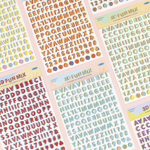 3D Fun Mix Alphabet Removable Sticker