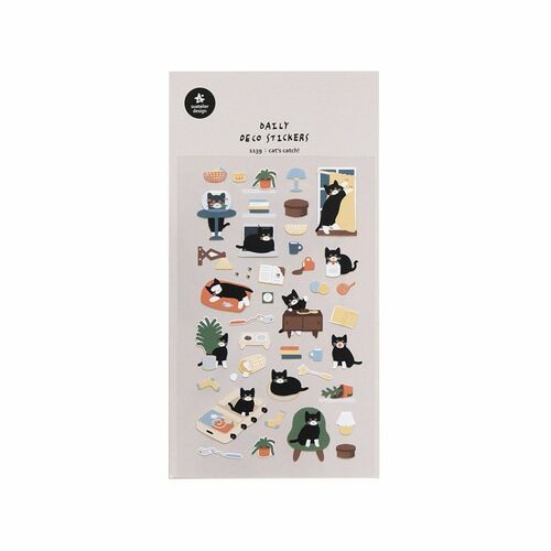 Black Cat Deco Sticker