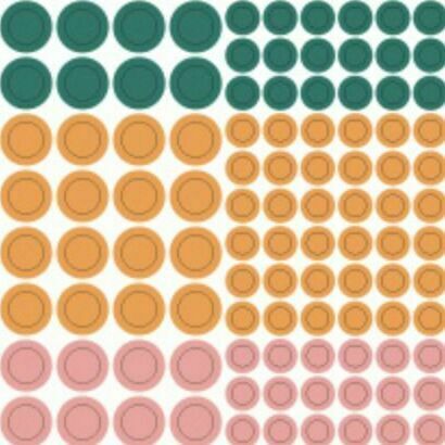 2pcs Simple Round Paper Sticker Set, 06 8mm & 5mm