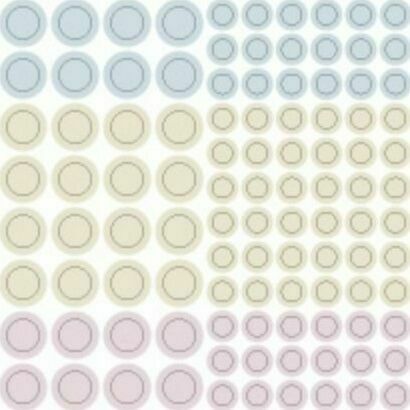 2pcs Simple Round Paper Sticker Set, 09 8mm & 5mm