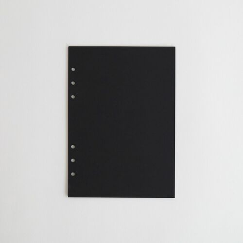 Black 6 Ring A5 Plain Note Refill