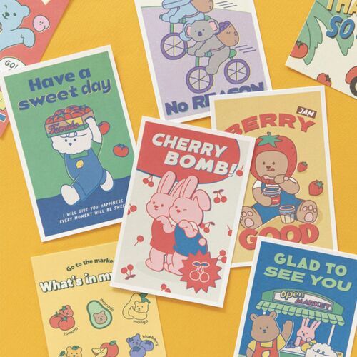 Market Illustration Postcard v1