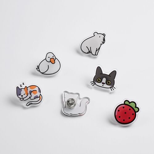 Animal Acrylic Pin Badge
