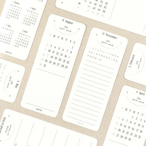 2026 Calendar Bookmark Set