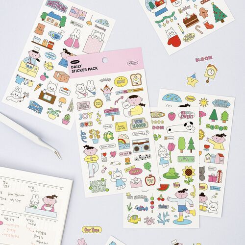 6pcs Palette Daily Sticker Set - Image 1