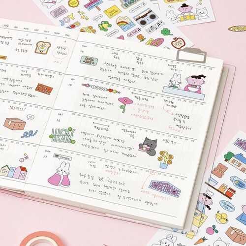 6pcs Palette Daily Sticker Set - Image 4