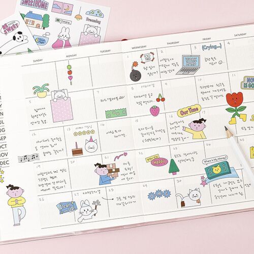 6pcs Palette Daily Sticker Set - Image 3