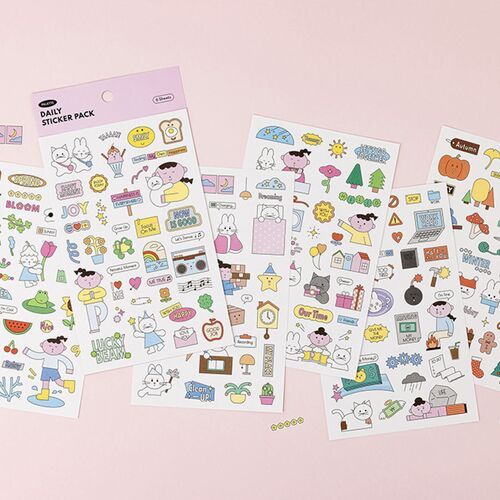 6pcs Palette Daily Sticker Set - Image 14